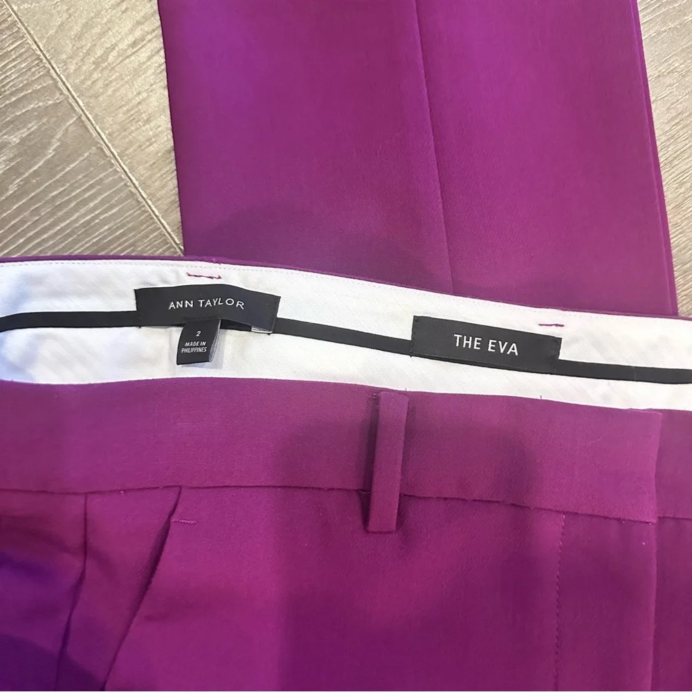 Ann Taylor Eva Ankle Pant in Pulsar Purple sz 2 - Picture 6 of 6